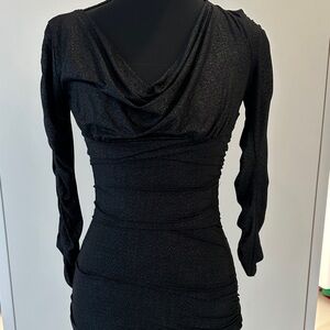 bebe Black Sparkle Fabric Top